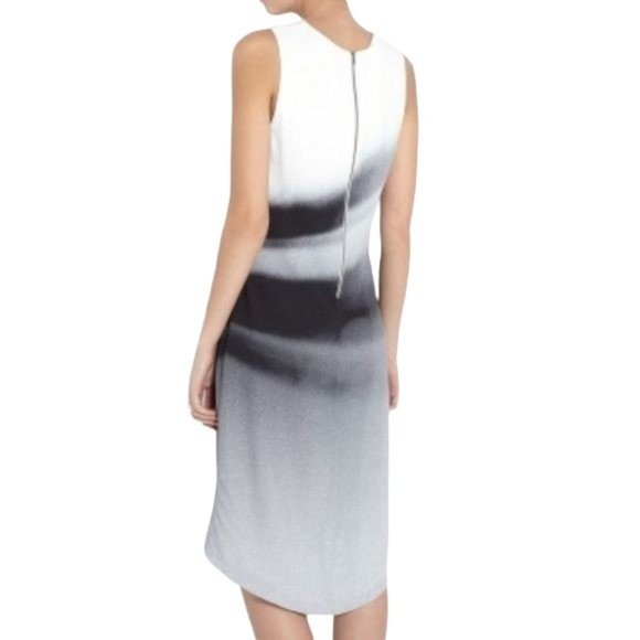 Helmut Lang Beam Shift Dress Sleeveless Hi-Low Midi 10 M Grey scale NWT - Picture 3 of 16